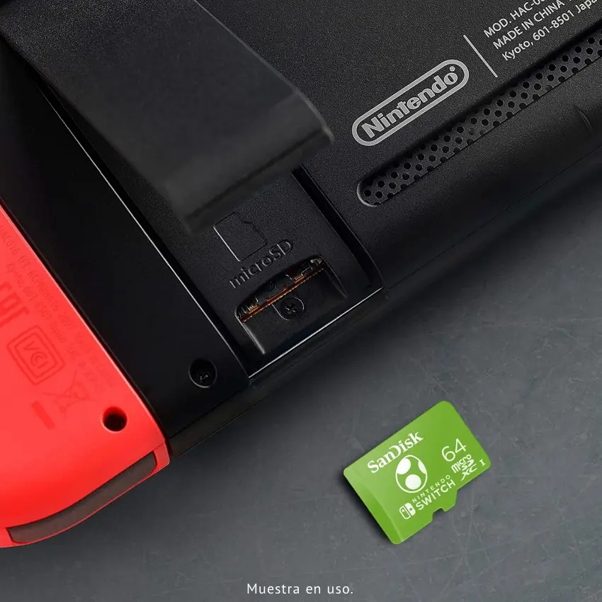 Tarjeta de Memoria microSDXC para Nintendo Switch SanDisk 64GB, UHS-I, U3, V30, Clase 10