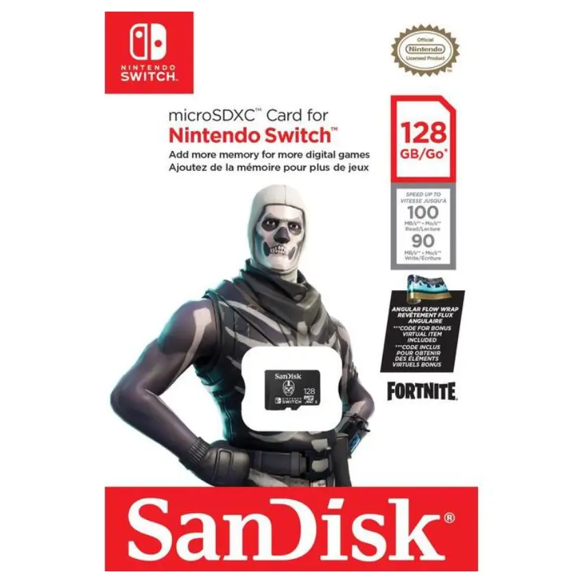 Tarjeta de Memoria microSDXC SanDisk 128GB, UHS-I, U3, V30, Clase 10, Edición Fortnite