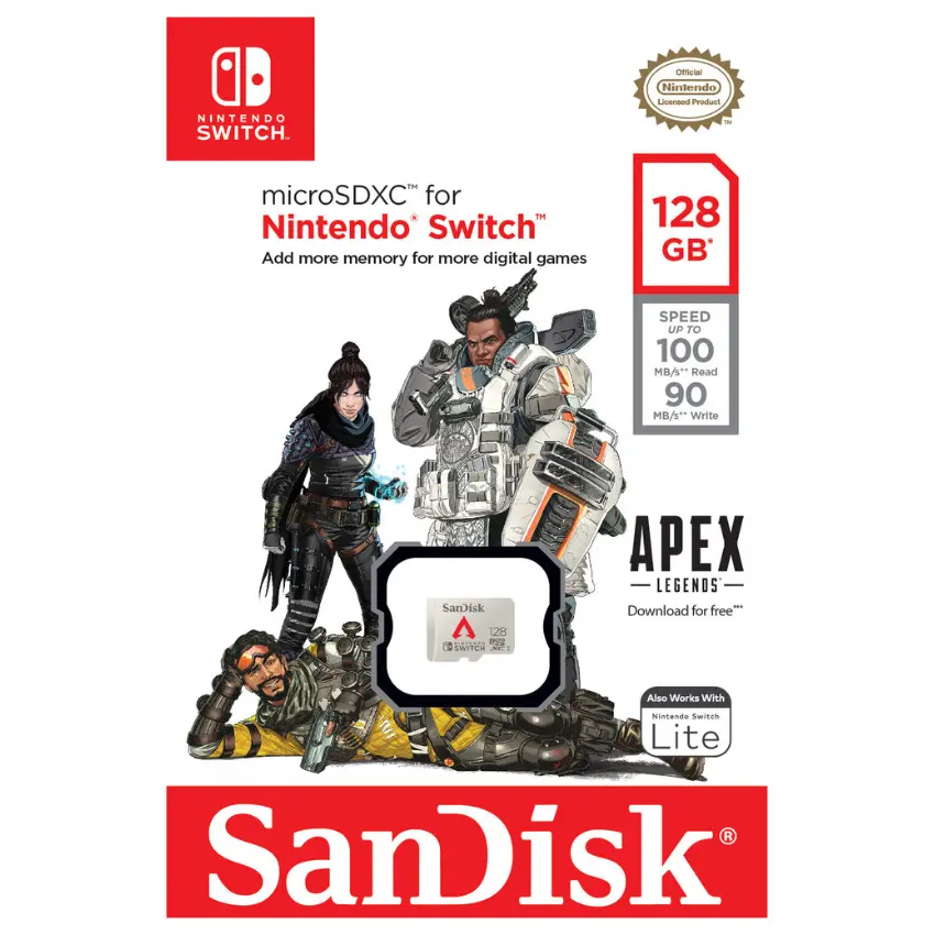 Tarjeta de Memoria microSDXC SanDisk 128GB, UHS-I, U3, V30, Clase 10, Edición Apex Legends Tarjeta de Memoria microSDXC SanDisk 128GB, UHS-I, U3, V30, Clase 10, Edición Apex Legends