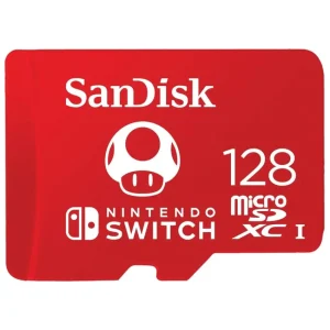 Tarjeta de Memoria microSDXC para Nintendo Switch SanDisk 128GB, UHS-I, U3, V30, Clase 10