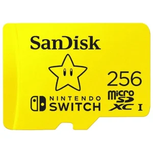 Tarjeta de Memoria microSDXC para Nintendo Switch SanDisk 256GB, UHS-I, U3, V30, Clase 10