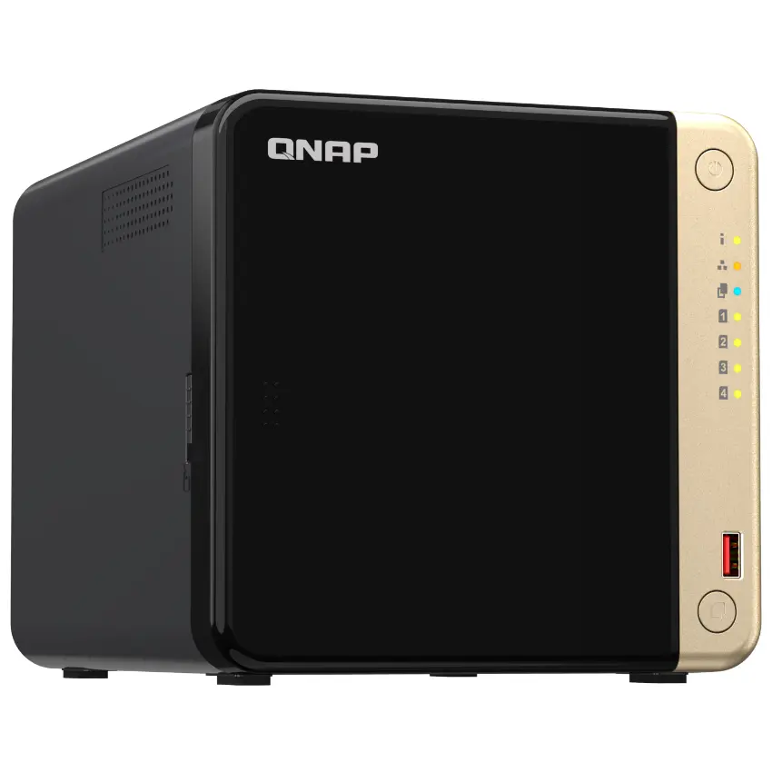 NAS de Escritorio QNAP TS-464-8G-US de 4 Bahías, 2.5GbE, Intel Celeron N5095 de cuatro núcleos, 8 GB RAM DDR4, Sin discos NAS de Escritorio QNAP TS-464-8G-US de 4 Bahías, 2.5GbE, Intel Celeron N5095 de cuatro núcleos, 8 GB RAM DDR4, Sin discos