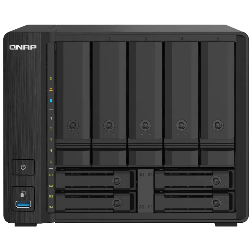 NAS de Escritorio QNAP TS-932PX-4G-US de 9 Bahías, 2.5GbE y 10GbE, Annapurna Labs Alpine AL324 de cuatro núcleos, 4 GB RAM DDR4, Sin discos