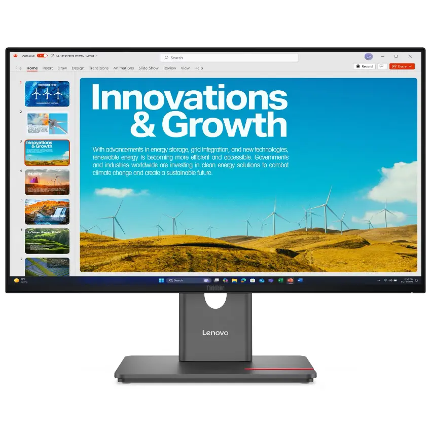 Monitor Lenovo ThinkVision P24QD-40, 23.8", 48Hz-120Hz, IPS, 2560x1440, 4ms, HDMI, DisplayPort, USB-A, USB-C, RJ-45