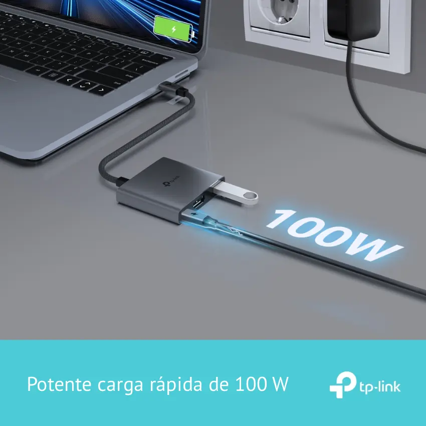 Hub TP-Link UH3020C, Concentrador 3 en 1, USB-C, 1 Puerto USB 3.0, 1 HDMI, Power Delivery de 100W