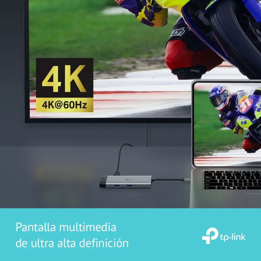 Hub TP-Link UH6120C, Concentrador 6 en 1, USB-C, 3 Puerto USB 3.0, RJ-45, 1 HDMI, Power Delivery de 100W