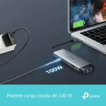 Hub TP-Link UH6120C, Concentrador 6 en 1, USB-C, 3 Puerto USB 3.0, RJ-45, 1 HDMI, Power Delivery de 100W