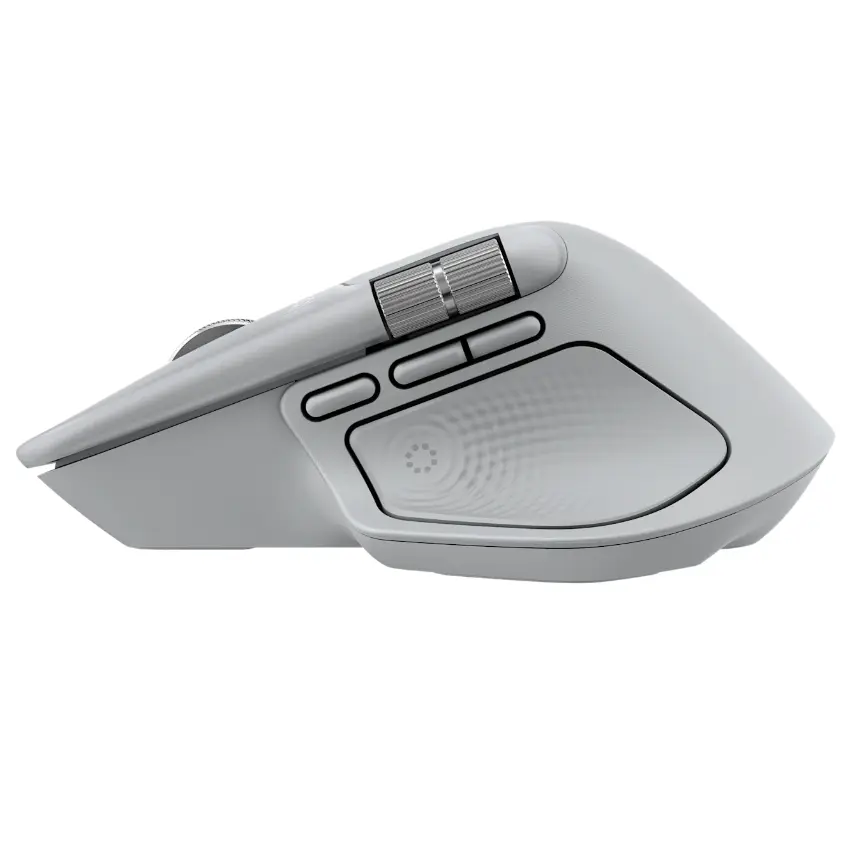 Mouse Inalámbrico Logitech MX Master 4, Bluetooth, Pale Gray, Gris Claro