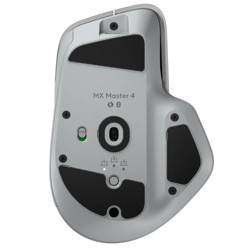 Mouse Inalámbrico Logitech MX Master 4, Bluetooth, Pale Gray, Gris Claro