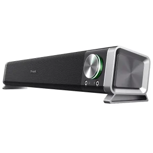 Barra de Sonido Trust Asto, 6 W RMS, Mini Plug 3.5 mm, Negro/Plateado