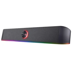 Barra de Sonido Trust GXT 619 Thorne, 6 W RMS, Mini Plug 3.5 mm, Iluminación RGB, Negro