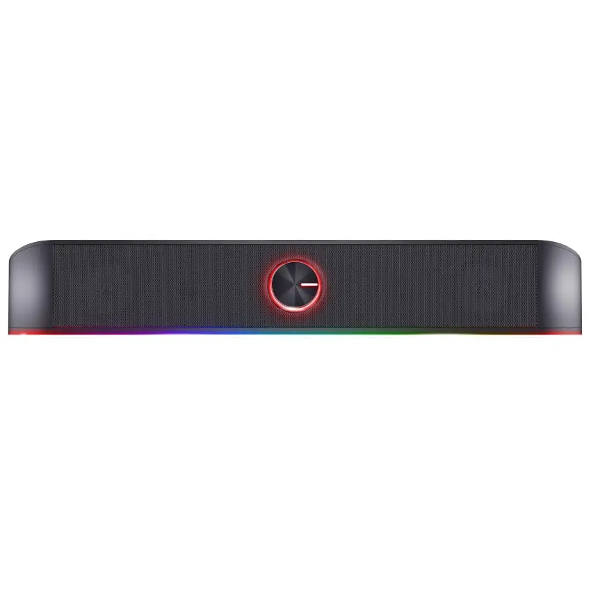 Barra de Sonido Trust GXT 619 Thorne, 6 W RMS, Mini Plug 3.5 mm, Iluminación RGB, Negro