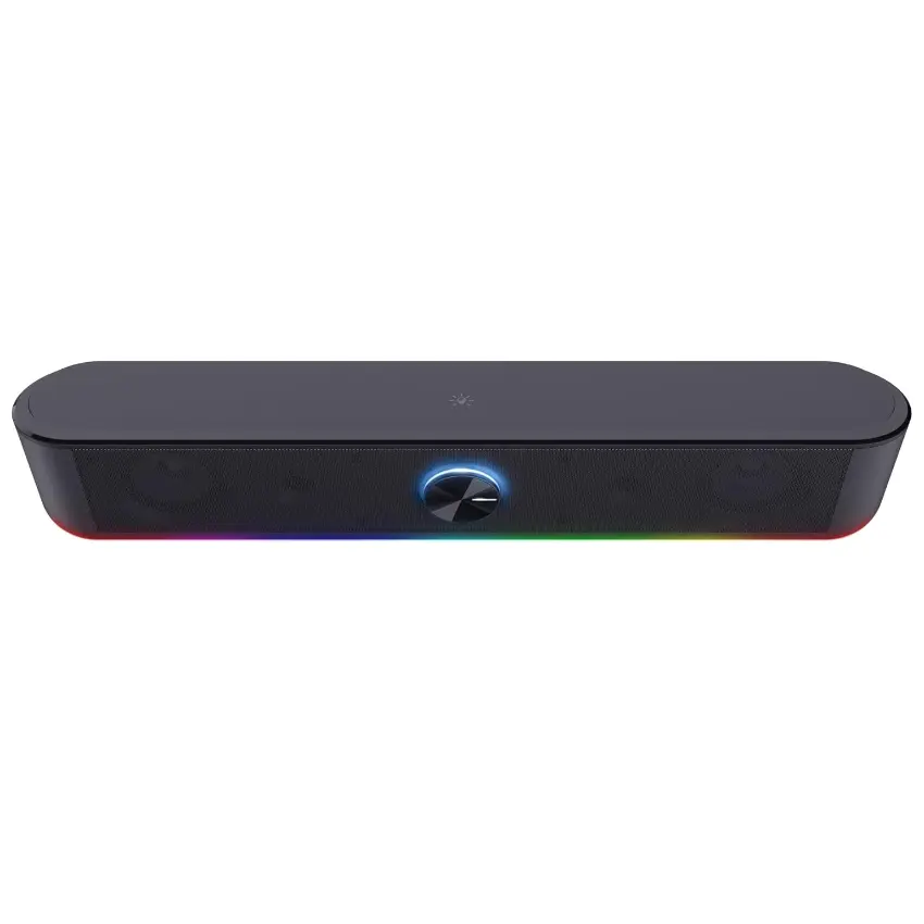 Barra de Sonido Trust GXT 619 Thorne, 6 W RMS, Mini Plug 3.5 mm, Iluminación RGB, Negro