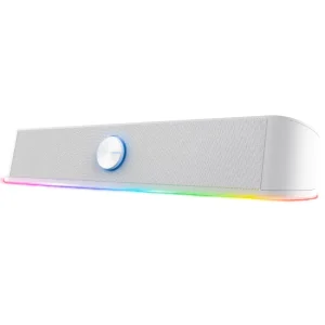 Barra de Sonido Trust GXT 619W Thorne, 6 W RMS, Mini Plug 3.5 mm, Iluminación RGB, Blanco
