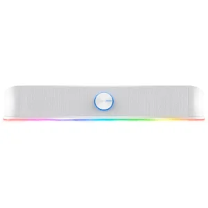 Barra de Sonido Trust GXT 619W Thorne, 6 W RMS, Mini Plug 3.5 mm, Iluminación RGB, Blanco