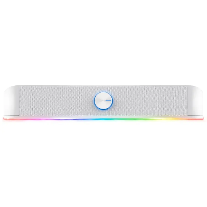 Barra de Sonido Trust GXT 619W Thorne, 6 W RMS, Mini Plug 3.5 mm, Iluminación RGB, Blanco