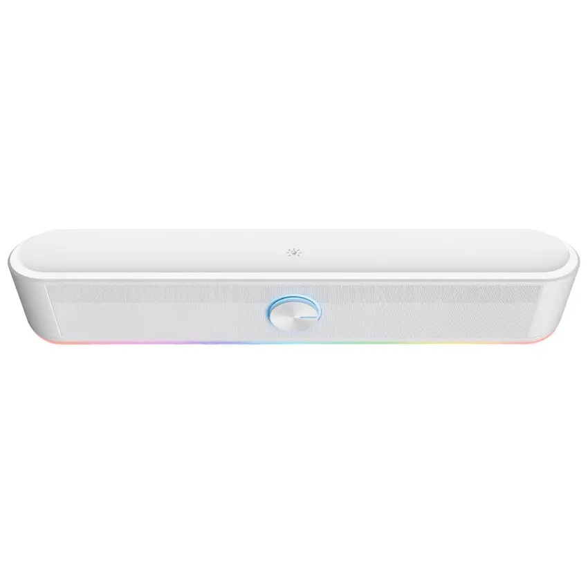 Barra de Sonido Trust GXT 619W Thorne, 6 W RMS, Mini Plug 3.5 mm, Iluminación RGB, Blanco