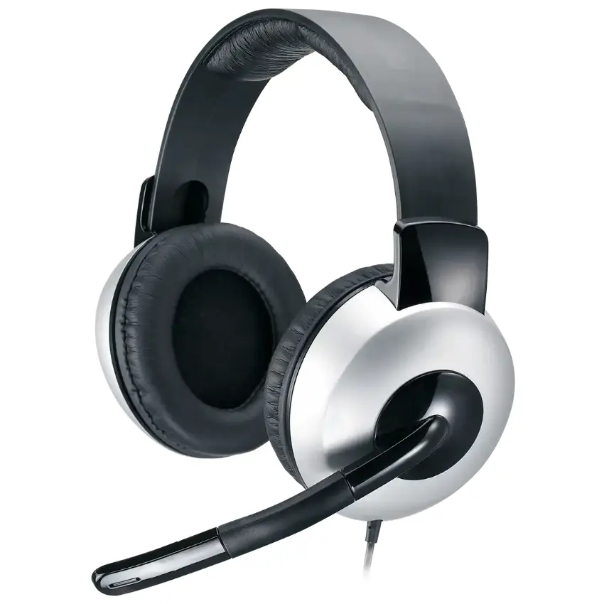 Auriculares Genius HS-05A, Doble Mini Plug 3.5mm, Negro/Plateado