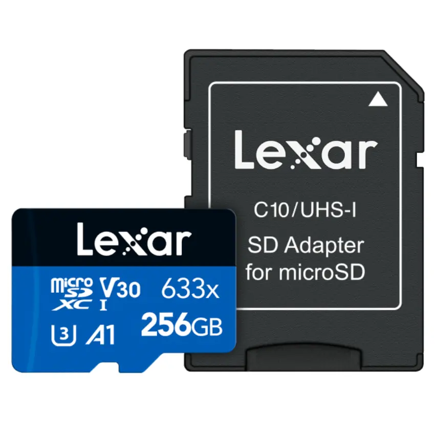 Tarjeta de Memoria microSDXC Lexar High-Performance 633x 256GB, UHS-I, U1, V30, A1, Clase 10
