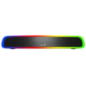 Barra de Sonido Genius USB SoundBar 200BT, 4 W RMS, Bluetooth, Mini Plug 3.5 mm, Iluminación RGB, Negro