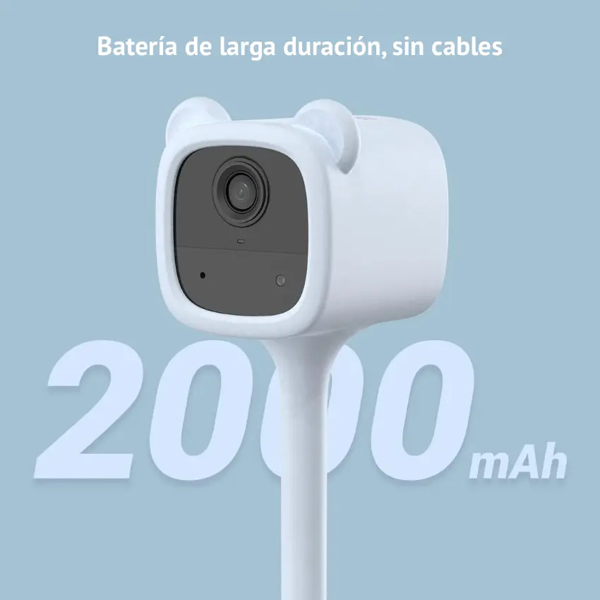 Cámara de Seguridad Wi-Fi EZVIZ BM1, 1080p, 2 MP, Visión nocturna, Alimentada por batería, Interior, Aqua Bear, Celeste