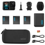 Cámara GoPro HERO13 Black Extended Power Bundle, Cargador Doble on 2 Baterías Enduro, Tarjeta SanDisk MicroSD de 64 GB, Estuche