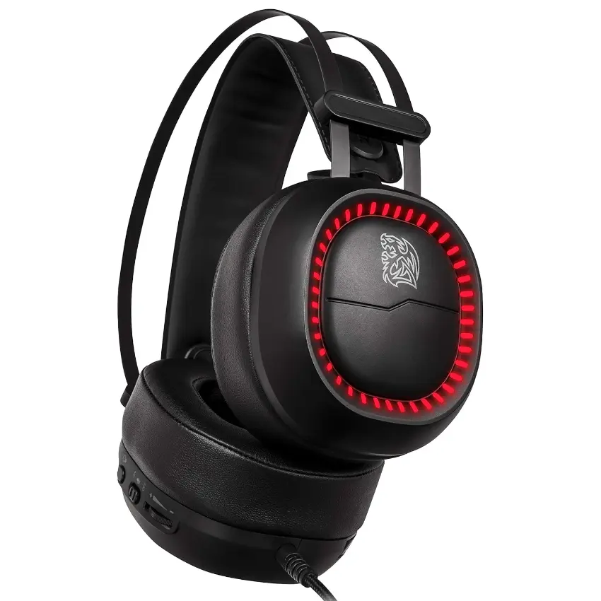 Auriculares TT eSports HT Shock Pro RGB 7.1, Gamer, Mini Plug 3.5mm, Negro