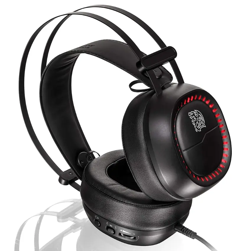 Auriculares TT eSports HT Shock Pro RGB 7.1, Gamer, Mini Plug 3.5mm, Negro
