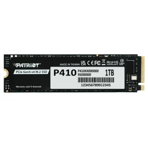 Disco SSD Patriot P410 NVMe 1TB, 3D NAND, PCIe Gen4, M.2 2280, Disipador de grafeno