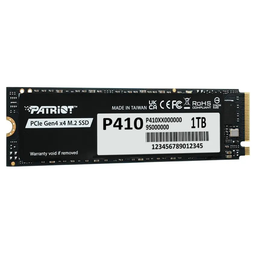 Disco SSD Patriot P410 NVMe 1TB, 3D NAND, PCIe Gen4, M.2 2280, Disipador de grafeno