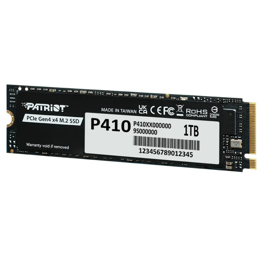 Disco SSD Patriot P410 NVMe 1TB, 3D NAND, PCIe Gen4, M.2 2280, Disipador de grafeno