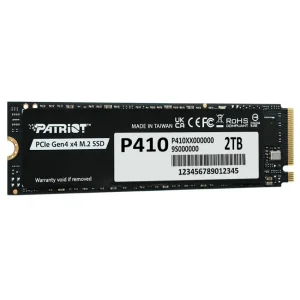 Disco SSD Patriot P410 NVMe 2TB, 3D NAND, PCIe Gen4, M.2 2280, Disipador de grafeno