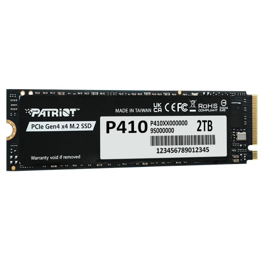 Disco SSD Patriot P410 NVMe 2TB, 3D NAND, PCIe Gen4, M.2 2280, Disipador de grafeno