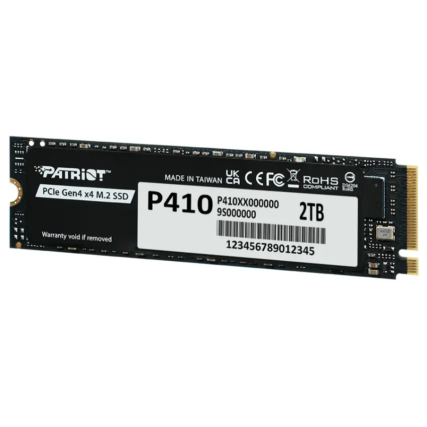 Disco SSD Patriot P410 NVMe 2TB, 3D NAND, PCIe Gen4, M.2 2280, Disipador de grafeno