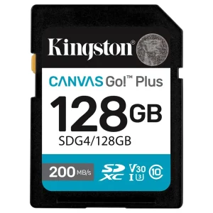 Tarjeta de Memoria SDXC Kingston Canvas Go! Plus 128GB, UHS-I, U3, V30, Clase 10