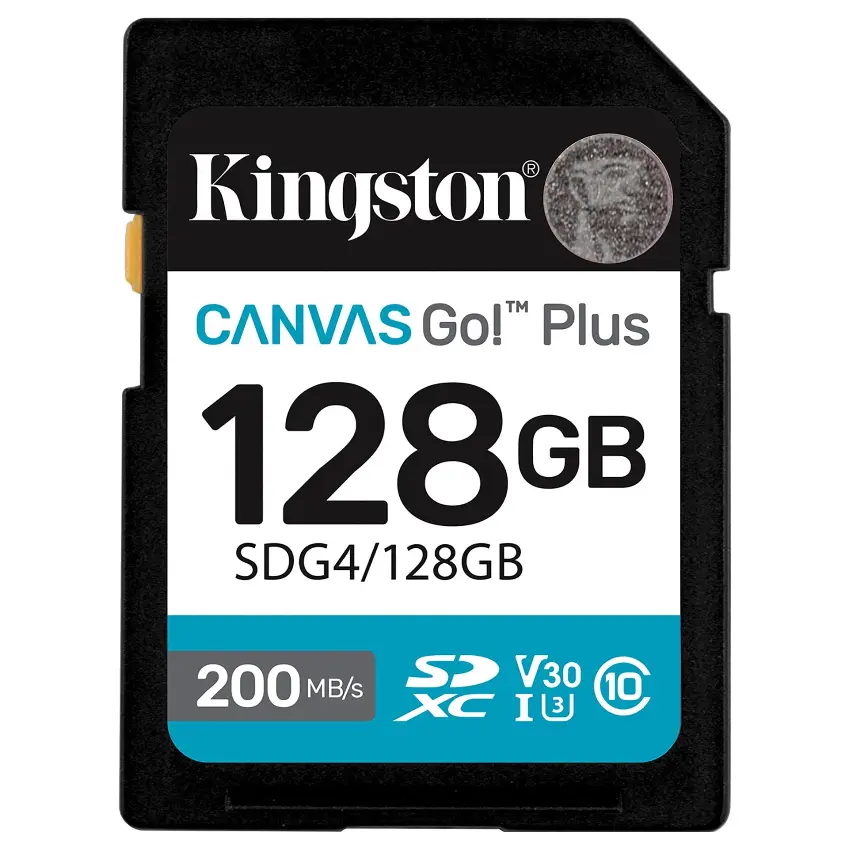 Tarjeta de Memoria SDXC Kingston Canvas Go! Plus 128GB, UHS-I, U3, V30, Clase 10