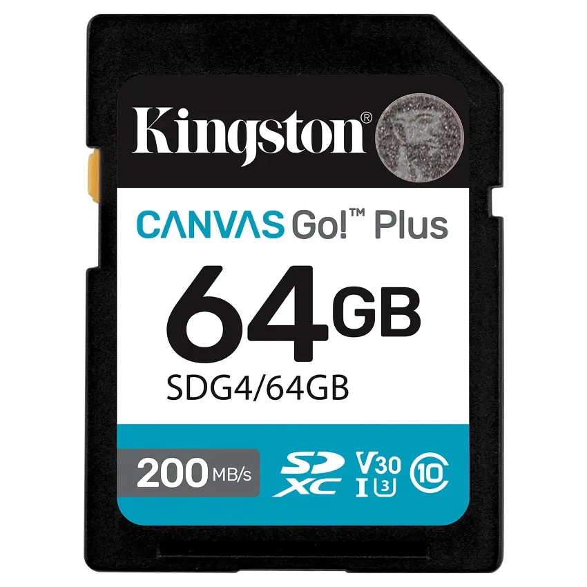 Tarjeta de Memoria SDXC Kingston Canvas Go! Plus 64GB, UHS-I, U3, V30, Clase 10