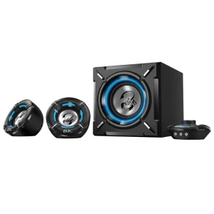 Parlantes Genius SW-G2.1 1000, 2.1, 26 W RMS, Mini Jack 3.5 mm, Mini Plug 3.5 mm, RCA, Negro