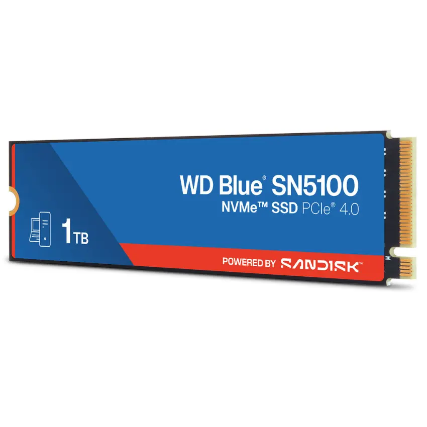 Disco SSD Western Digital Blue SN5100 NVMe 1TB, SANDISK 3D CBA NAND, PCIe Gen4 x4, M.2 2280