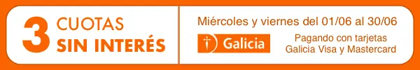 3 cuotas sin interés con tarjetas del Banco Galicia