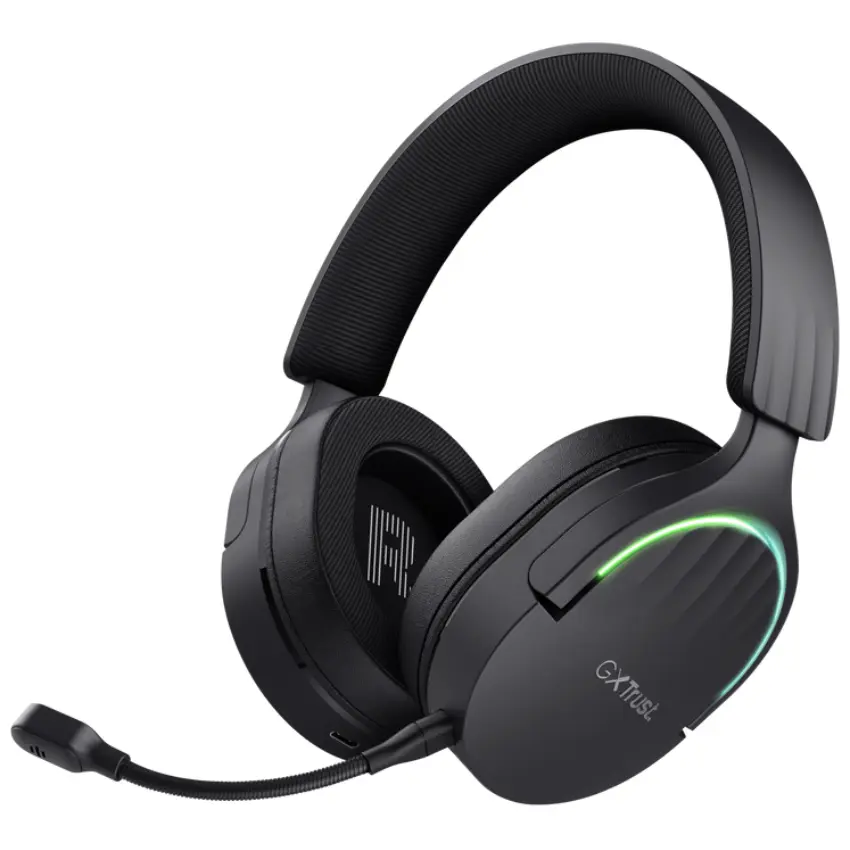 Auriculares Inalámbricos Trust GXT 491 Fayzo, Gamer, RGB, Bluetooth, Negro