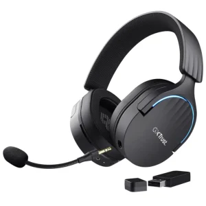 Auriculares Inalámbricos Trust GXT 491 Fayzo, Gamer, RGB, Bluetooth, Negro