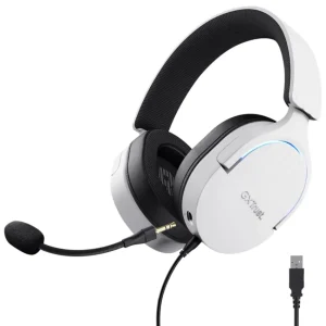 Auriculares Trust GXT 490W Fayzo, Gamer, USB, Blanco