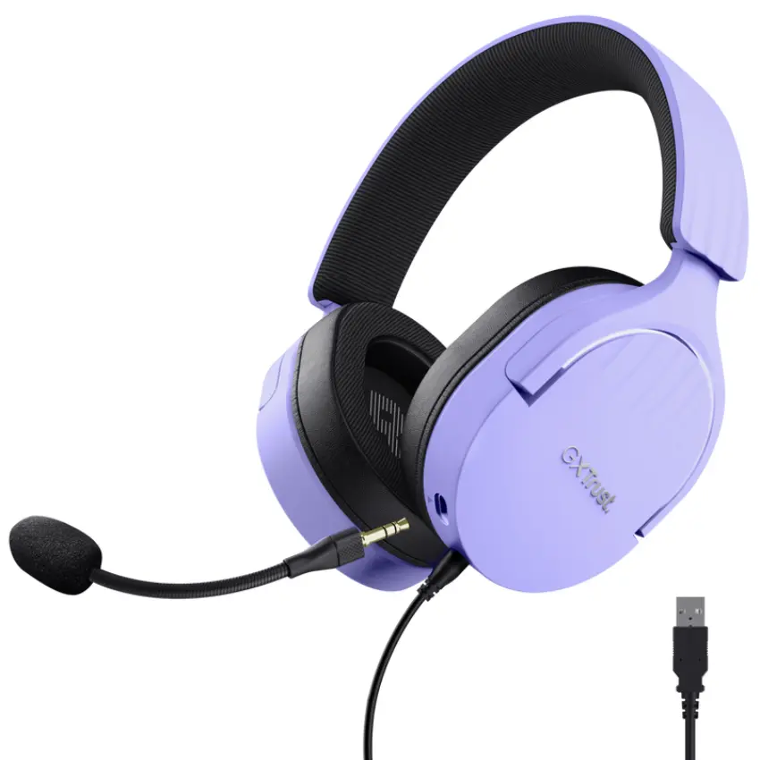 Auriculares Trust GXT 490P Fayzo, Gamer, USB, Púrpura
