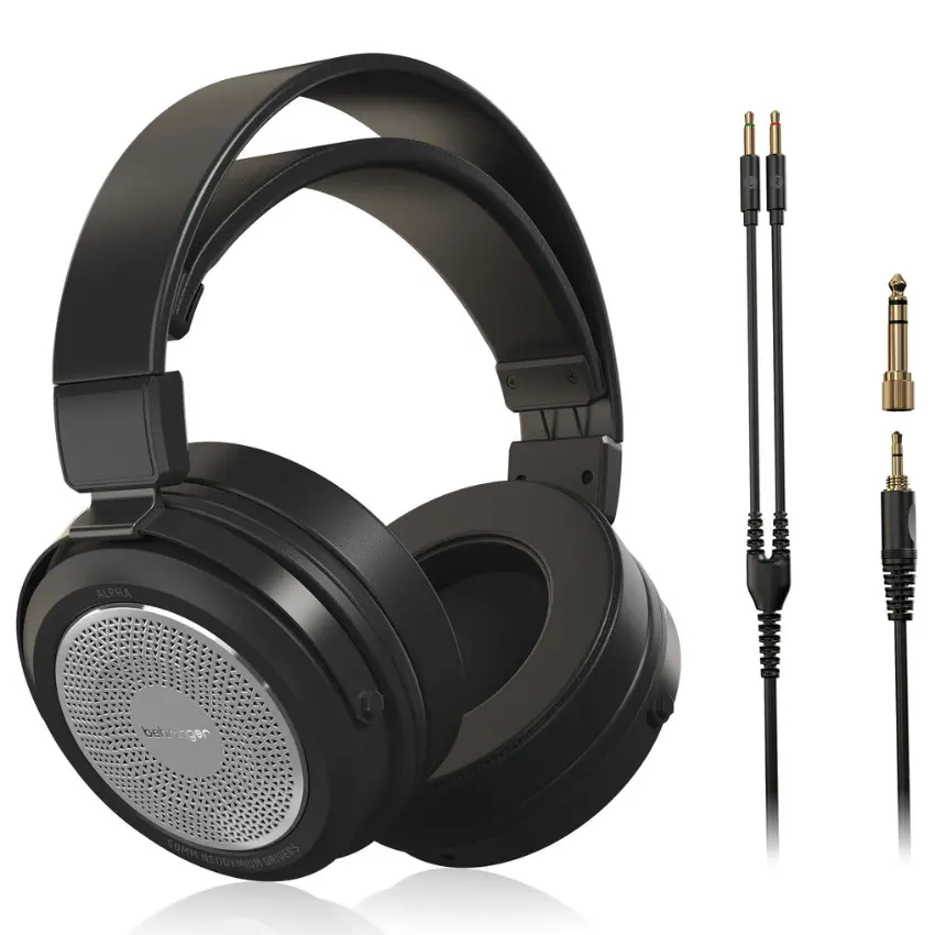 Auriculares de Monitoreo Abiertos Behringer ALPHA, Estilo Retro (Negro/Plateado)