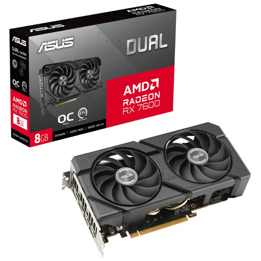 Placa de Video ASUS Dual Radeon RX 7600 EVO OC Edition 8GB GDDR6