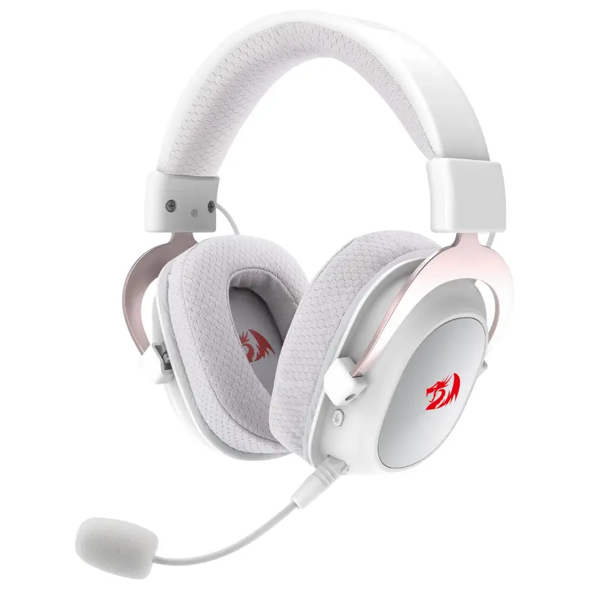 Auriculares Inalámbricos Redragon Zeus Pro H510, Gamer, RGB, Bluetooth, Blanco