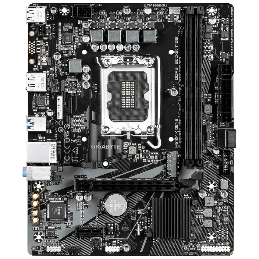 Motherboard Gigabyte H610M K GEN5, Socket 1700 Motherboard Gigabyte H610M K GEN5, Socket 1700