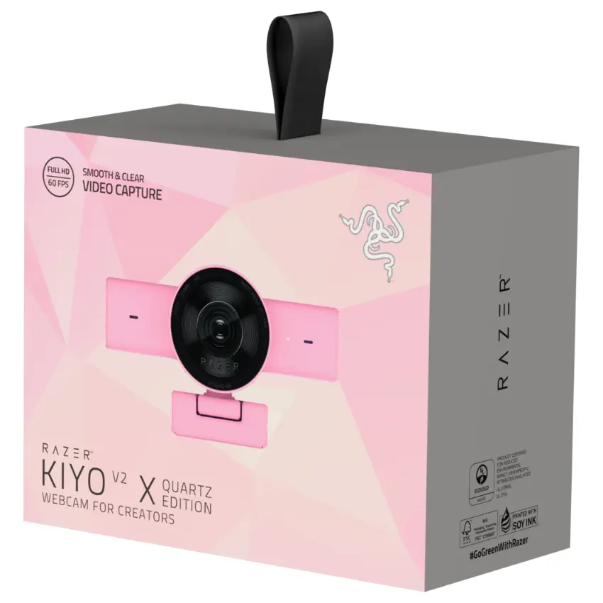 Cámara Web Razer Kiyo V2 X, Quartz Pink, Rosa