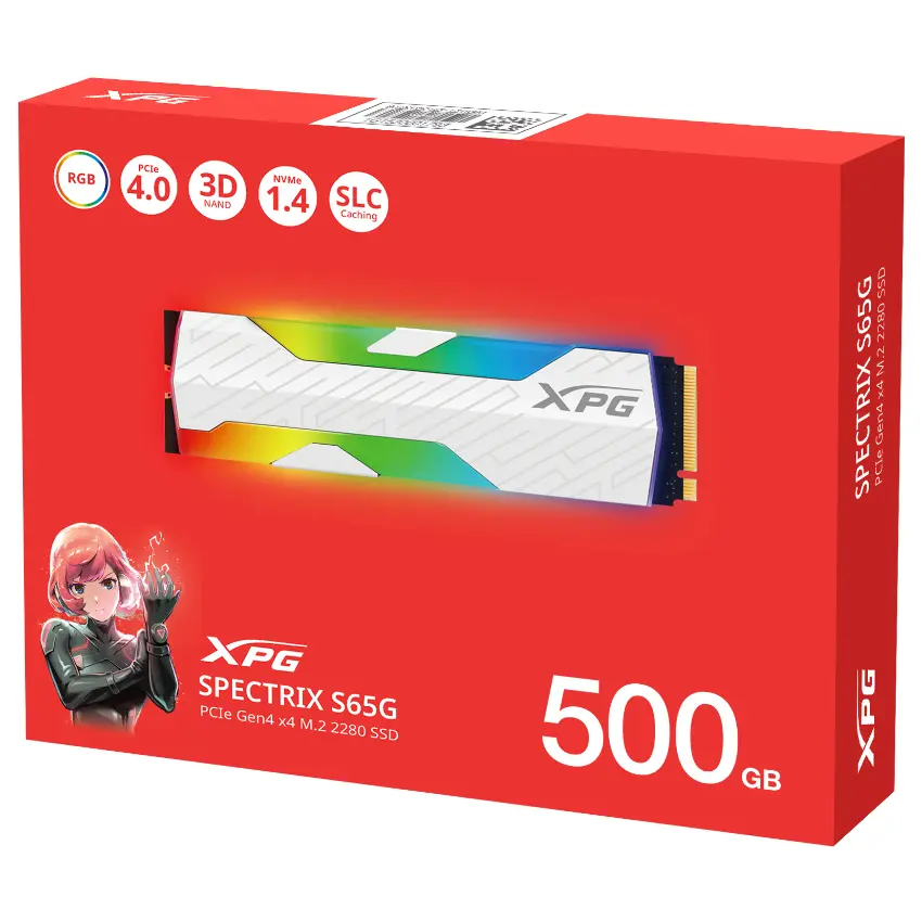 Disco SSD ADATA XPG SPECTRIX S65G 500GB, 3D NAND, PCIe Gen4 x4, M.2 2280